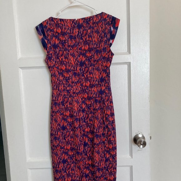 French Connection Purple Cap Sleeves Midi Short Casual Dress [size 6] - Picture 4 of 6